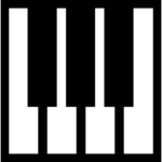 parte das teclas do piano